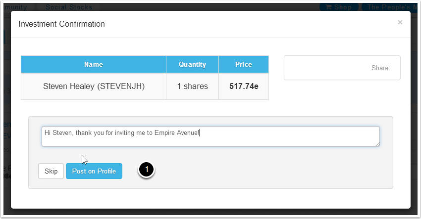 After buying the share (s)