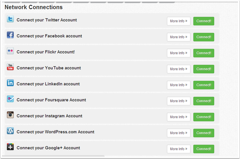 Connecting your social networks .. Facebook/Twitter/G +