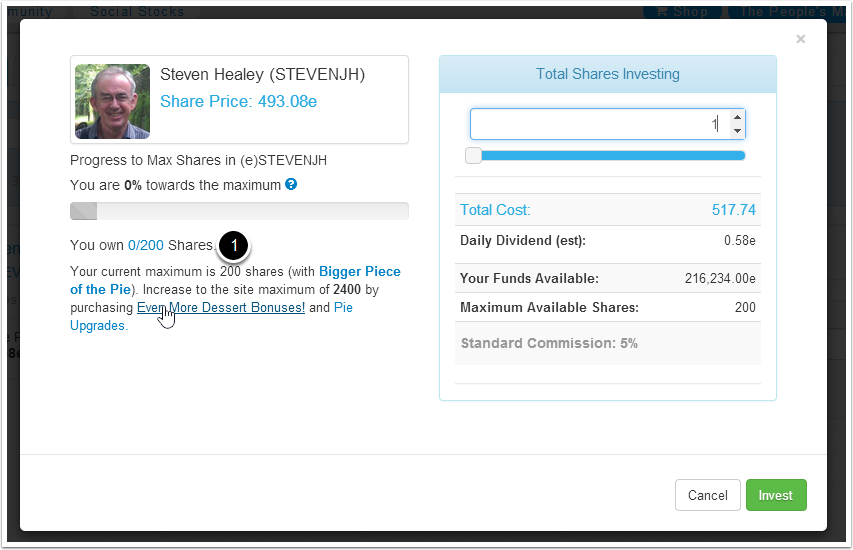 The Buy Shares Screen